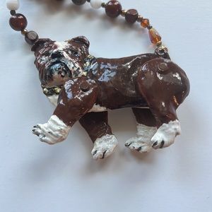Dorian Designs Bulldog on Guard 1990s Necklace